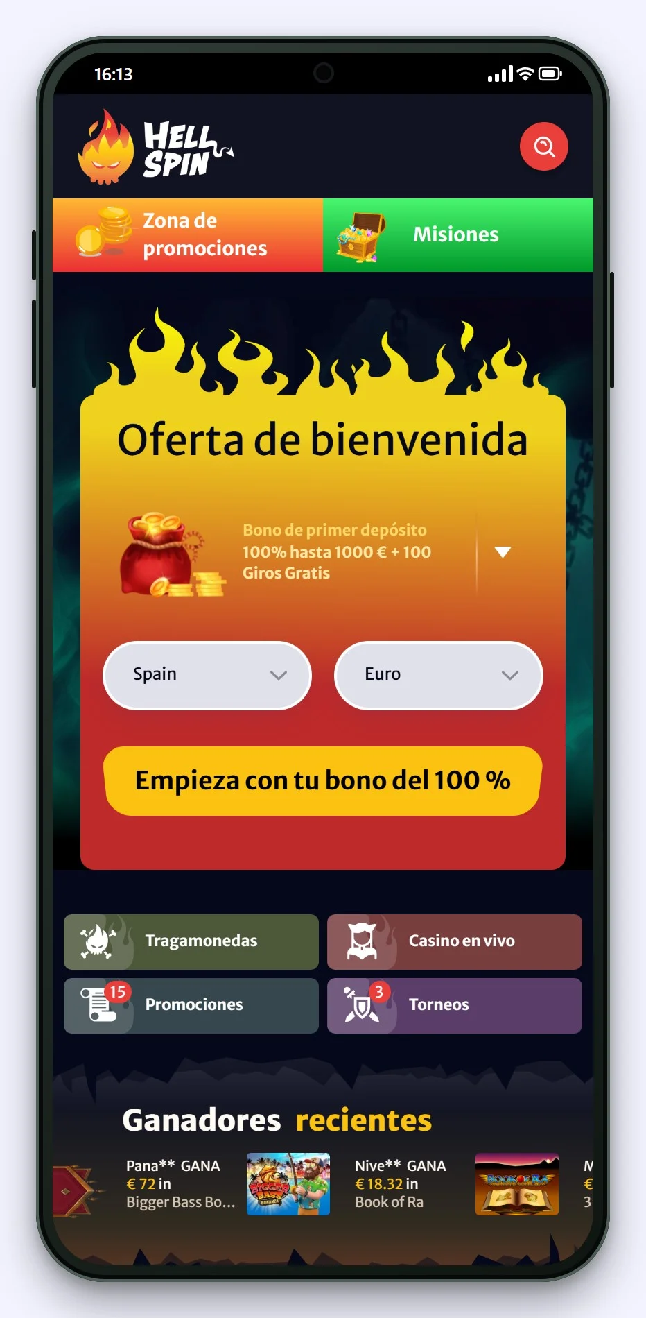 casino online curacao: la página principal del casino HellSpin
